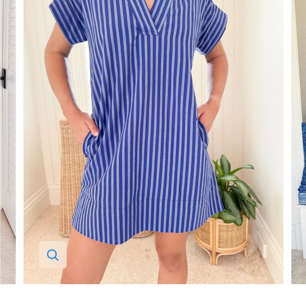Oliphant Navy and White Striped Top